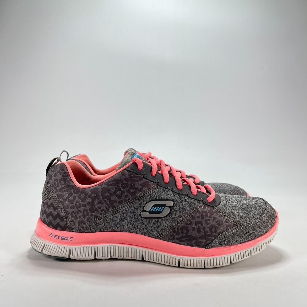 Skechers Flex Appeal Tribeca Charcoal Pink Training Shoes 12075 Women's Size 9